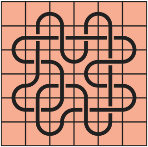 Curved lines on a red background