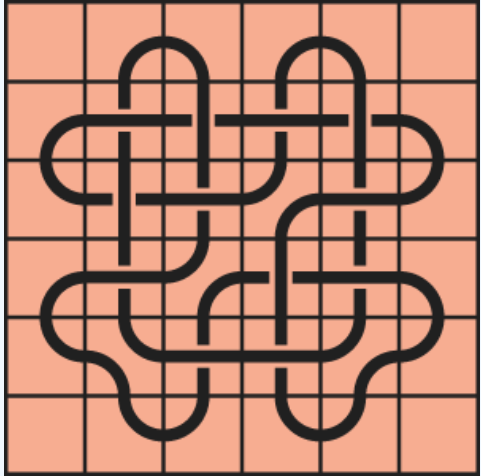 Curved lines on a red background