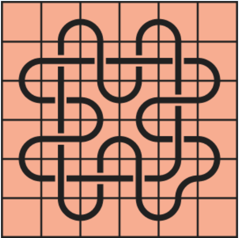 Curved lines on a red background