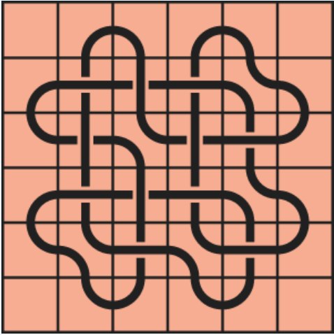Curved lines on a red background