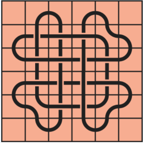 Curved lines on a red background