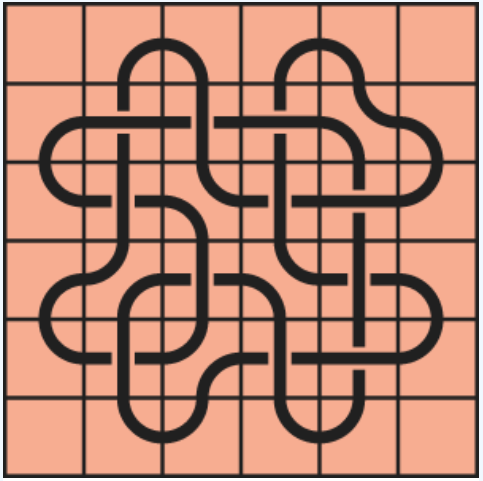 Curved lines on a red background
