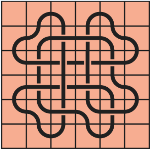 Curved lines on a red background
