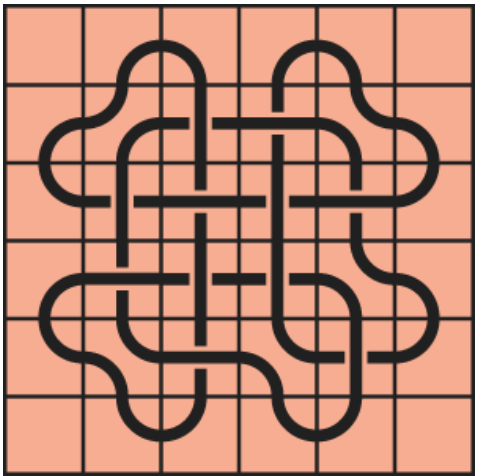 Curved lines on a red background