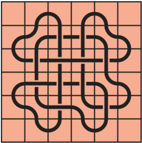 Curved lines on a red background
