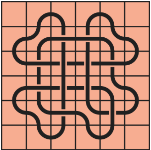 Curved lines on a red background