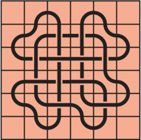 Curved lines on a red background