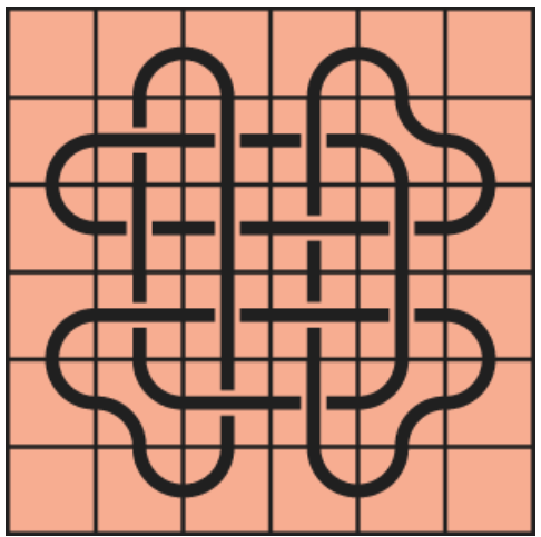 Curved lines on a red background
