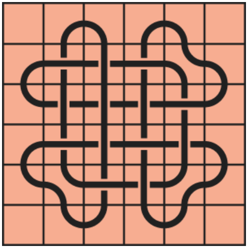 Curved lines on a red background