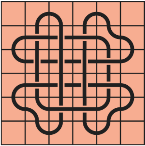 Curved lines on a red background