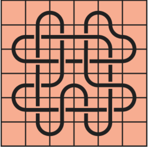 Curved lines on a red background