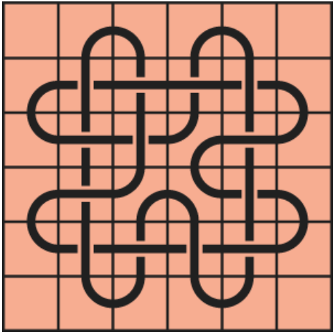 Curved lines on a red background