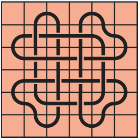 Curved lines on a red background