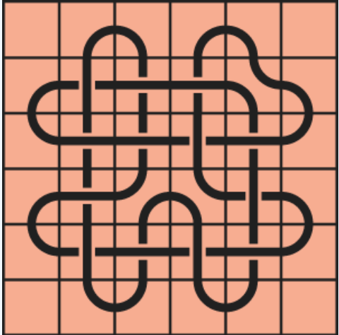 Curved lines on a red background