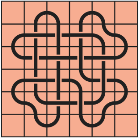 Curved lines on a red background