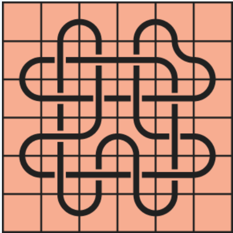 Curved lines on a red background