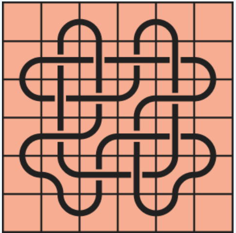 Curved lines on a red background