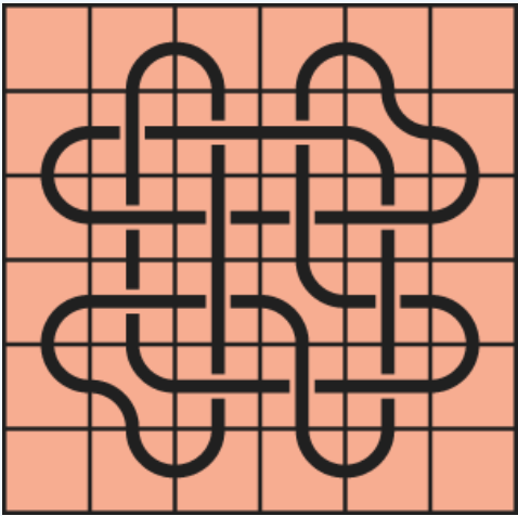 Curved lines on a red background