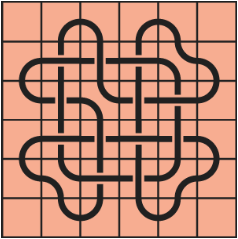 Curved lines on a red background