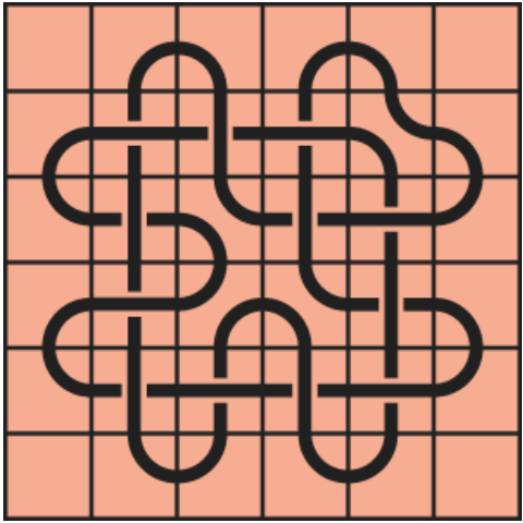 Curved lines on a red background