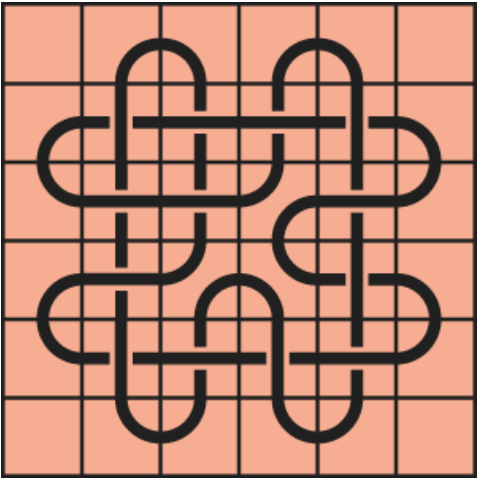 Curved lines on a red background