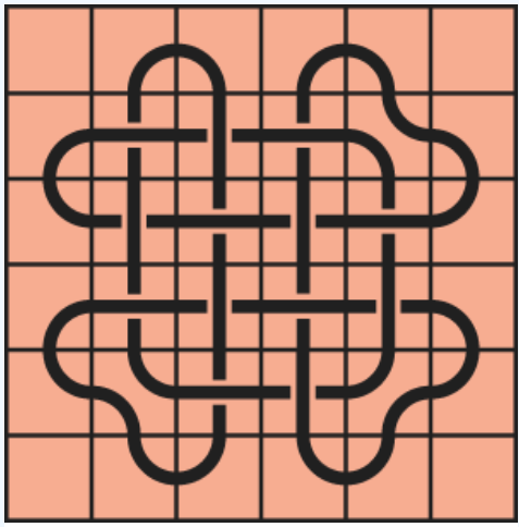 Curved lines on a red background