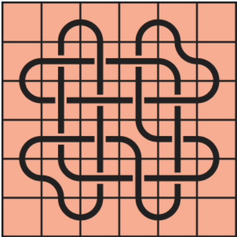 Curved lines on a red background