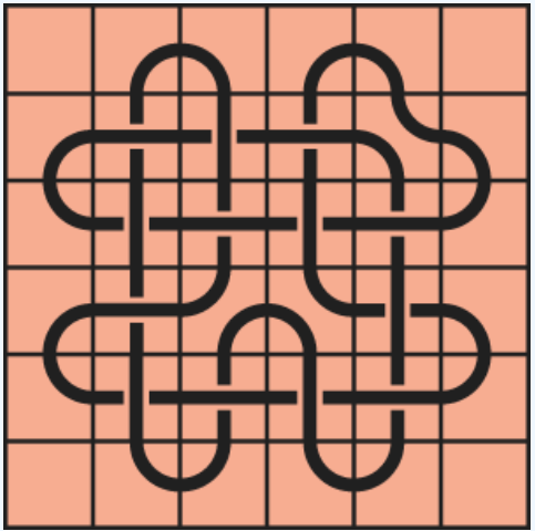 Curved lines on a red background