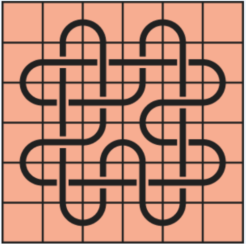 Curved lines on a red background