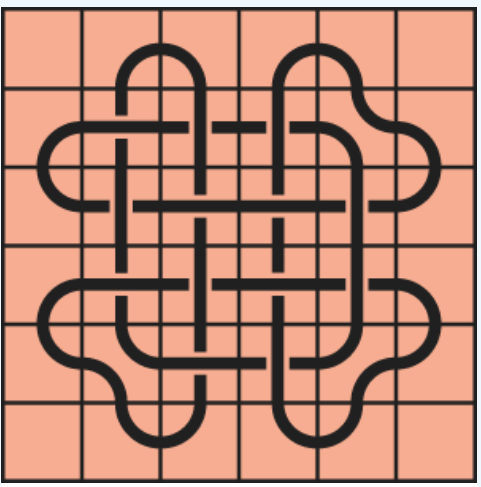 Curved lines on a red background