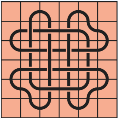 Curved lines on a red background