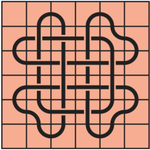Curved lines on a red background
