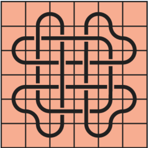 Curved lines on a red background