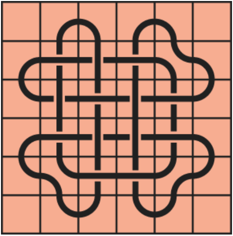Curved lines on a red background