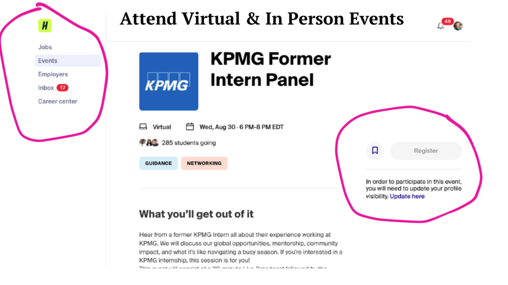 attend virtual and in person events