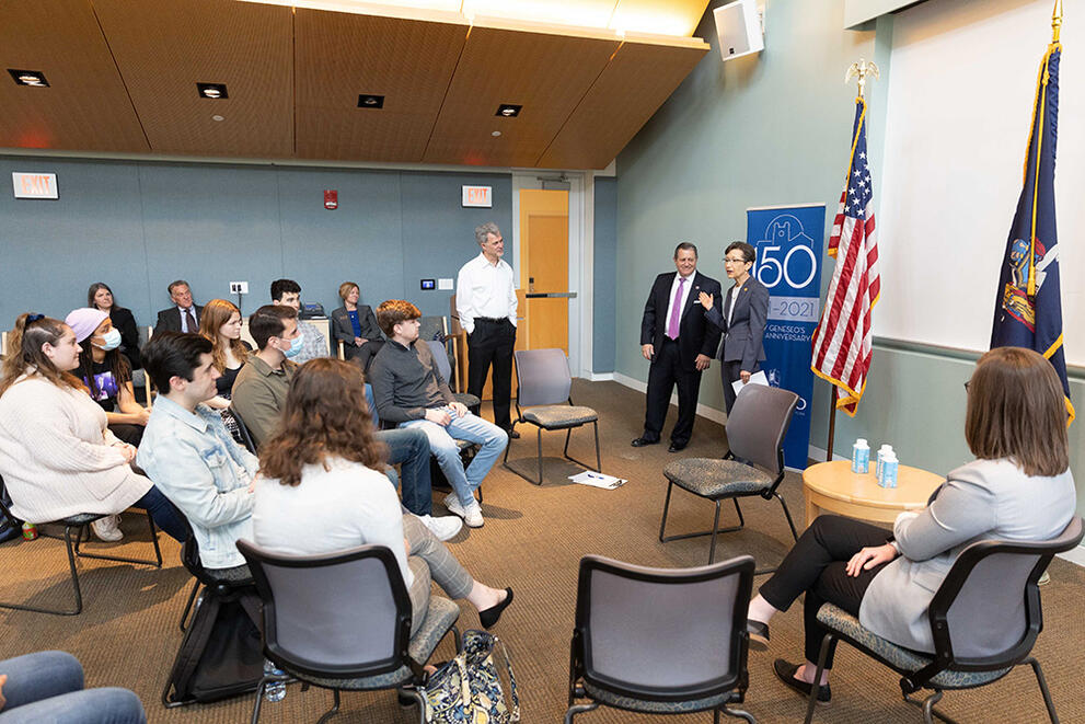 Joseph Morelle visits SUNY Geneseo students in 2022
