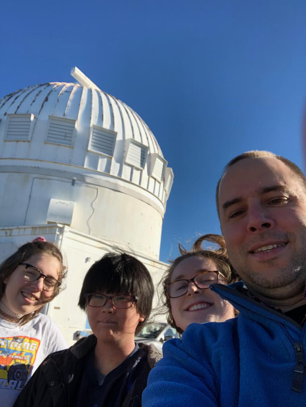 Steinhauer and students at Kitt Peak