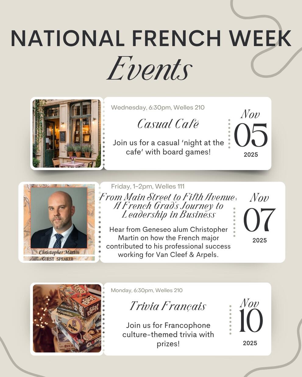 Flyer of National French Week events