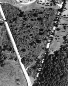 Black and white aerial photograph