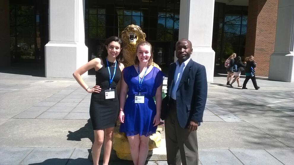 Photo of Dr. Adabra and two students research mentees