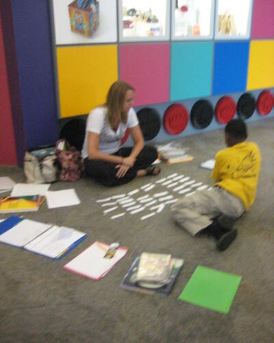 Dr. Peck working with a child.