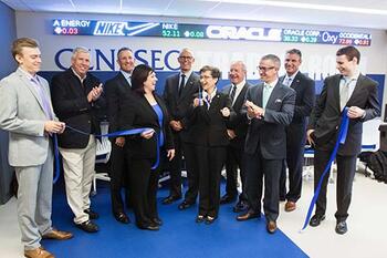 Trading Room ribbon cutting