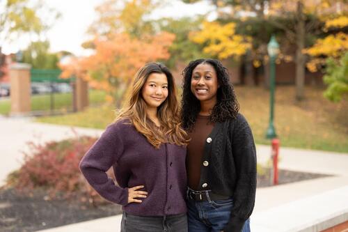 Portrait of Sarah Harris and Kayla Harry