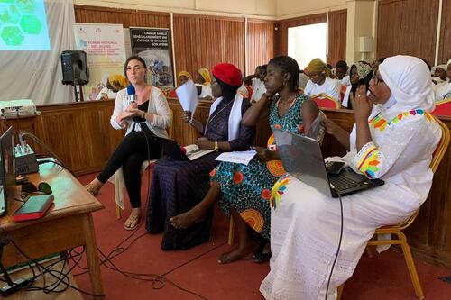 Holly Nicole Kandel '16 at a women's meeting in Senegal. 