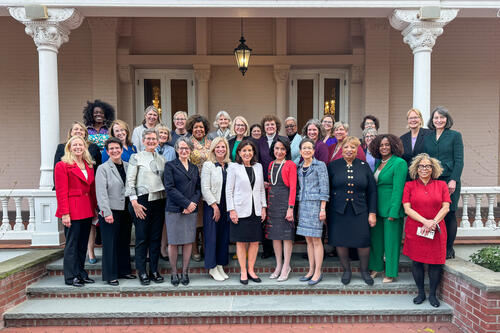 women presidents posing with Governor Kathy Hochul