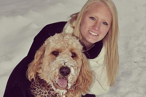 Amy Janicki and her dog Yogi.