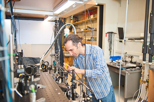 Brian DeMarco  '96 in his lab