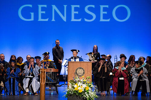 President Battles greets the Class of 2021