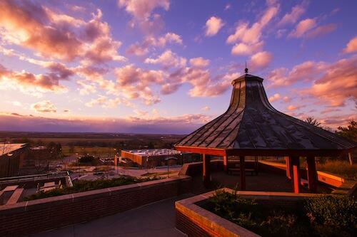 The gazebo at sunset