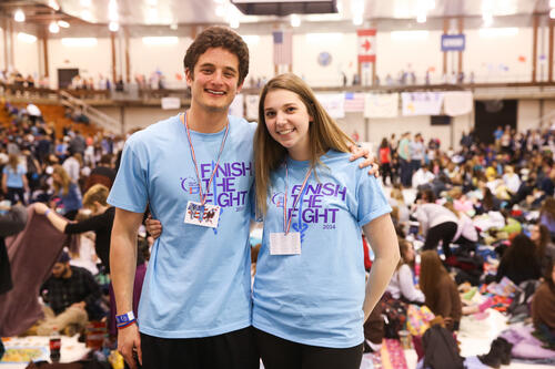 Austin Simon '15 and Jordan Cimilluca ‘15, during a SUNY Geneseo Relay For Life event.